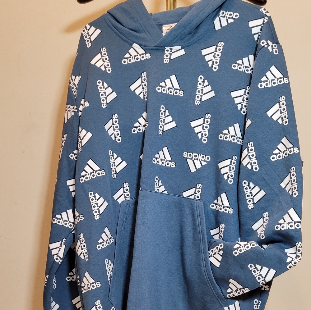 adidas Allover Print Fleece Hoodie Men's Size 2XL